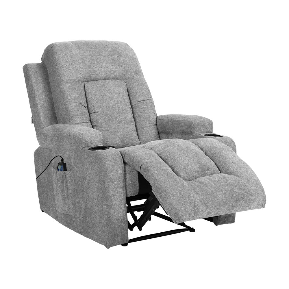 Heated Massage Recliner Armchair Grey | Simpledeals