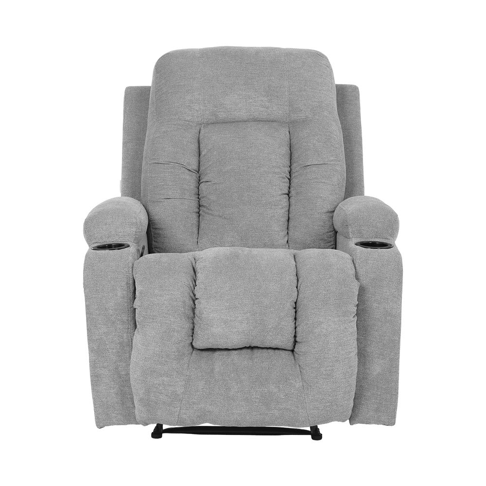 Heated Massage Recliner Armchair Grey | Simpledeals