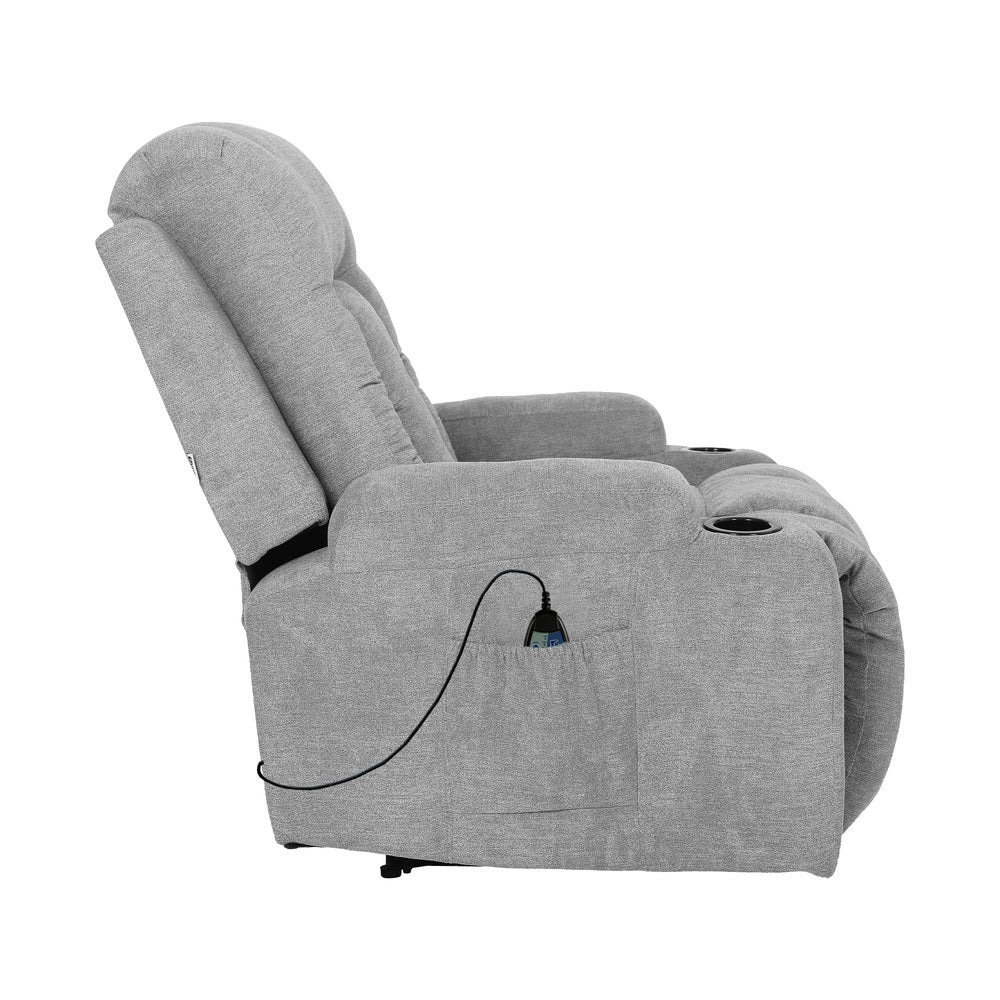 Heated Massage Recliner Armchair Grey | Simpledeals