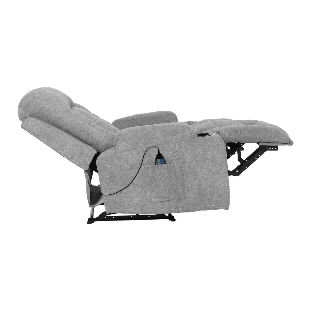Heated Massage Recliner Armchair Grey | Simpledeals