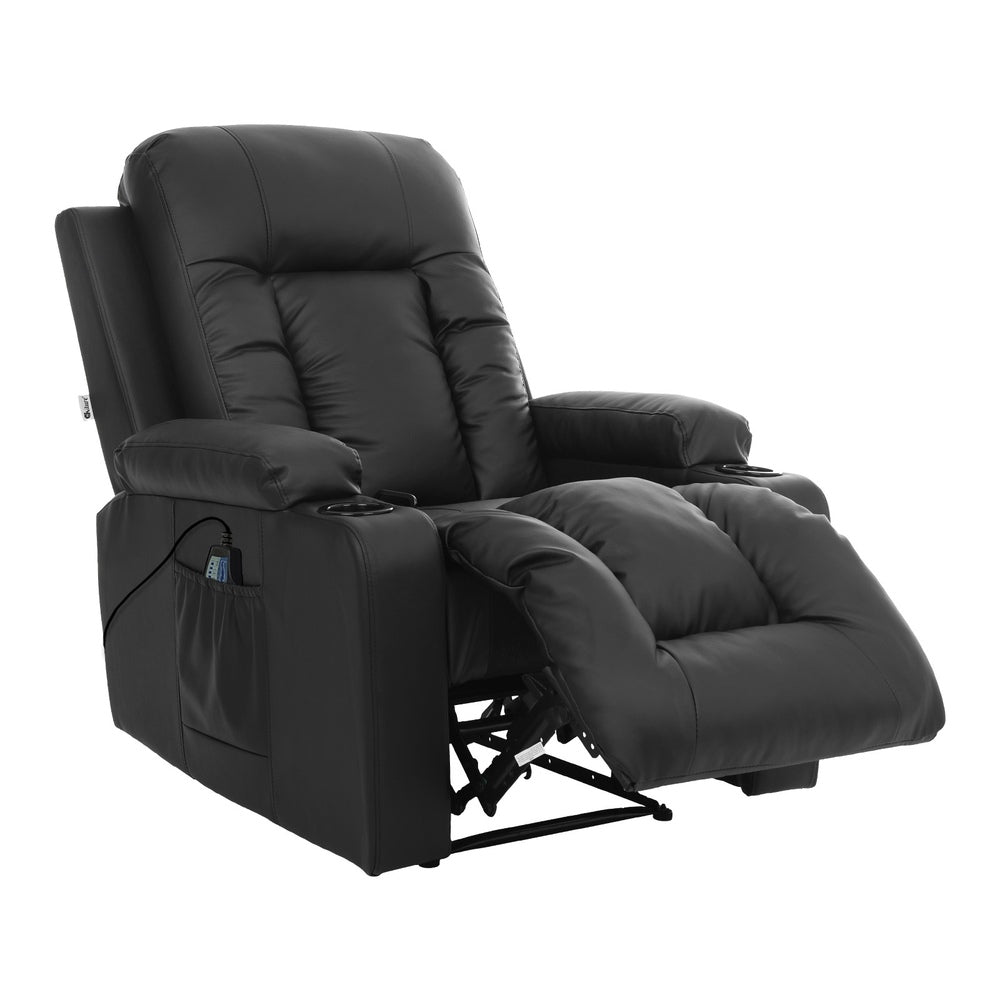 Heated Massage Recliner Chair PU Leather | Simpledeals