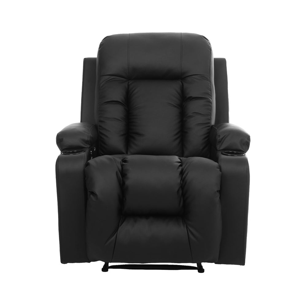 Heated Massage Recliner Chair PU Leather | Simpledeals