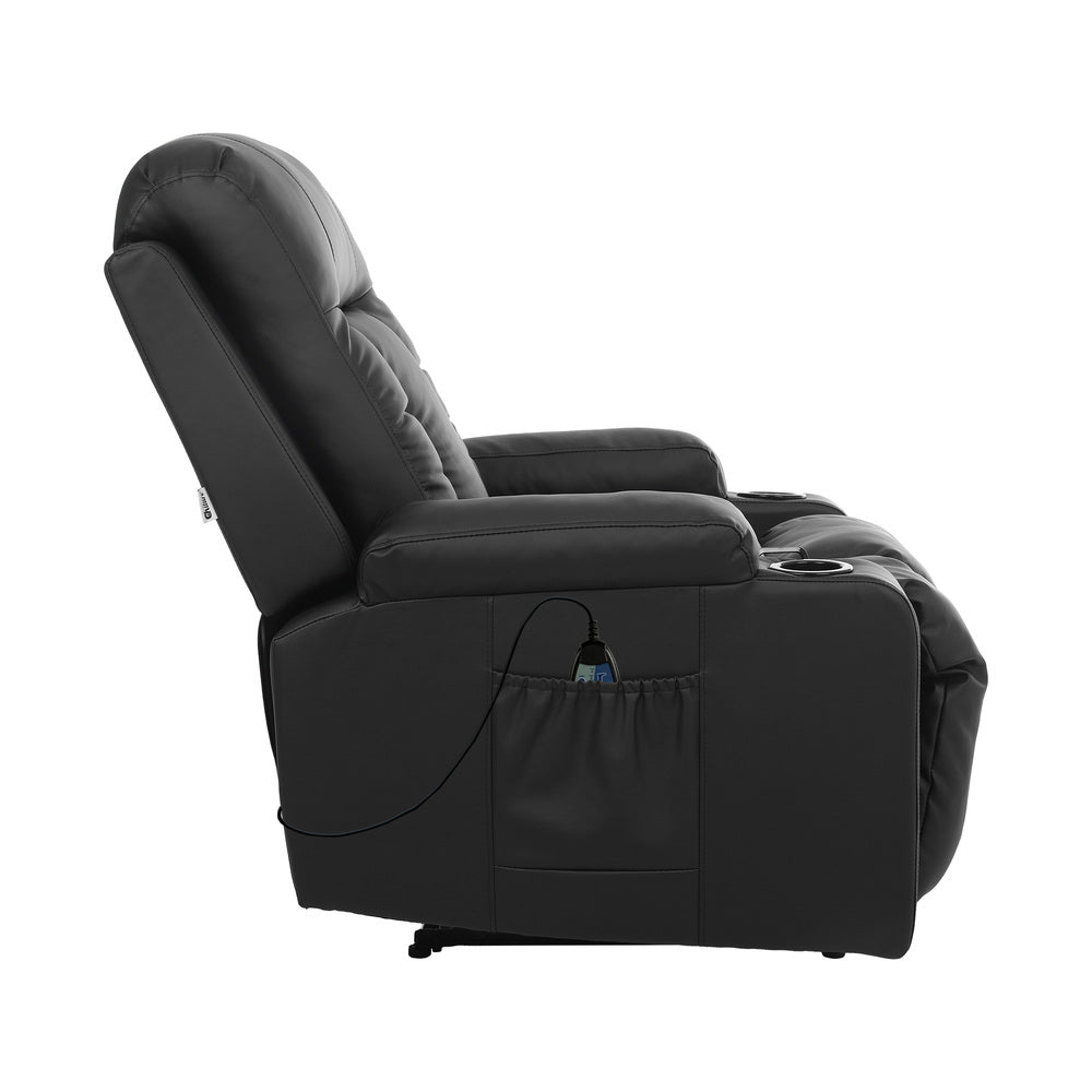 Heated Massage Recliner Chair PU Leather | Simpledeals