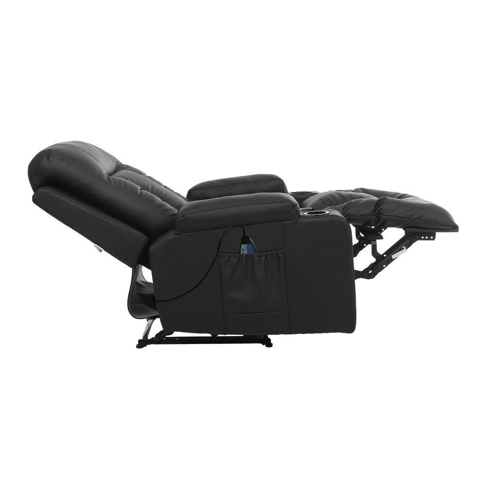 Heated Massage Recliner Chair PU Leather | Simpledeals