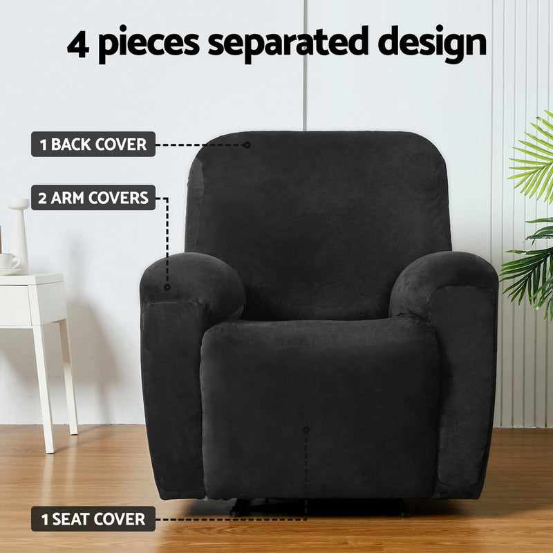 Recliner Chair Covers 1 Seater Velvet