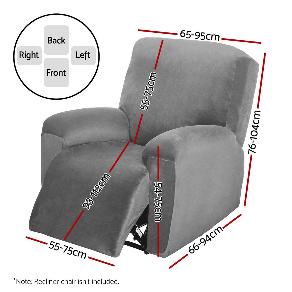 Recliner Chair Covers 1 Seater Velvet