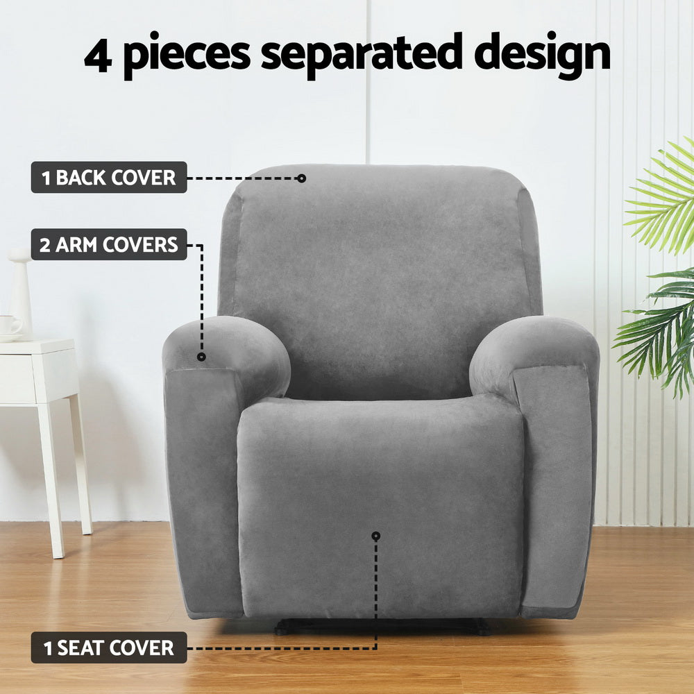 Recliner Chair Covers 1 Seater Velvet