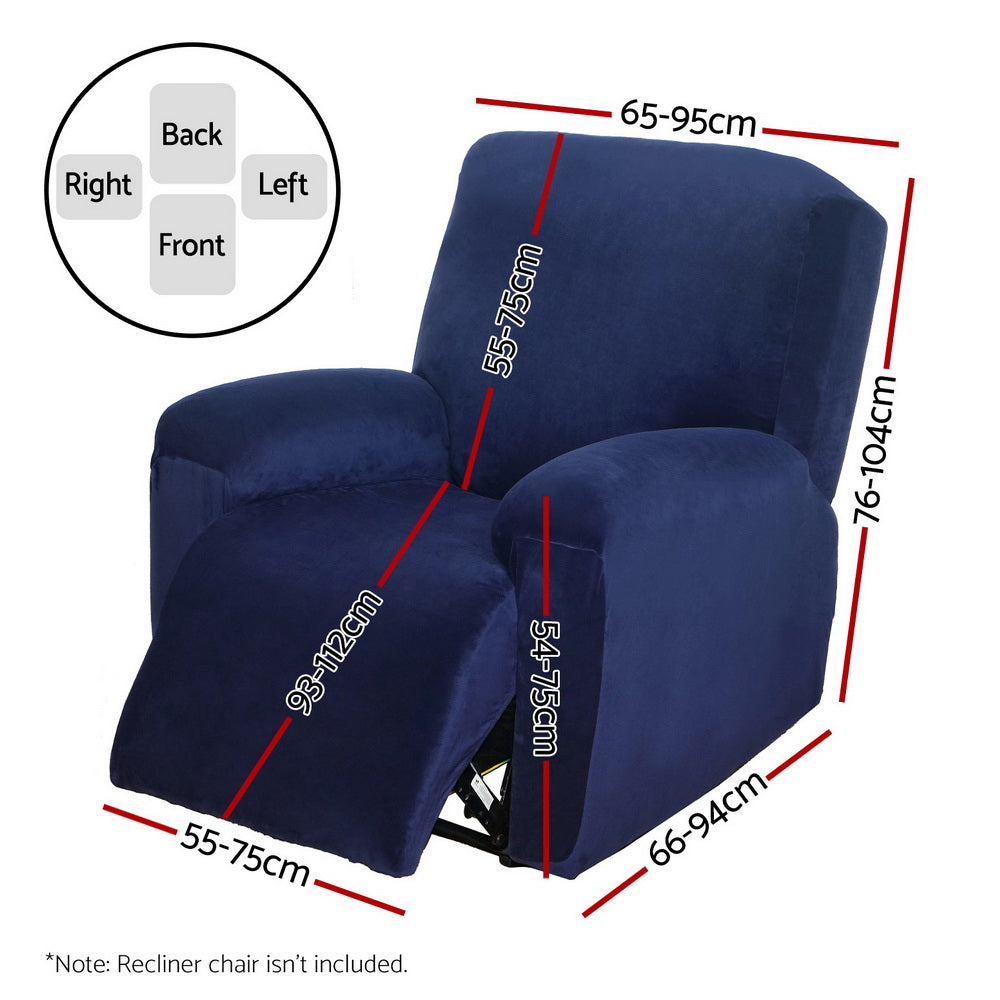 Recliner Chair Covers 1 Seater Velvet