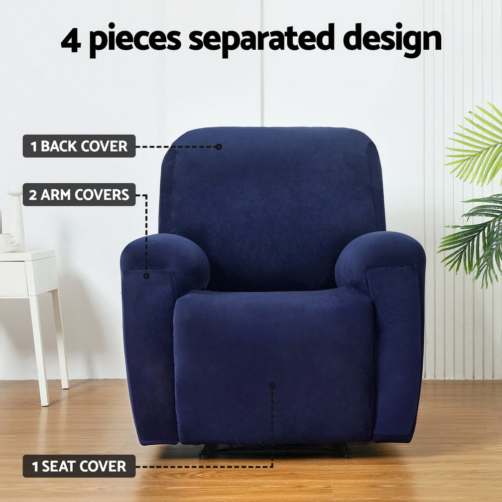 Recliner Chair Covers 1 Seater Velvet