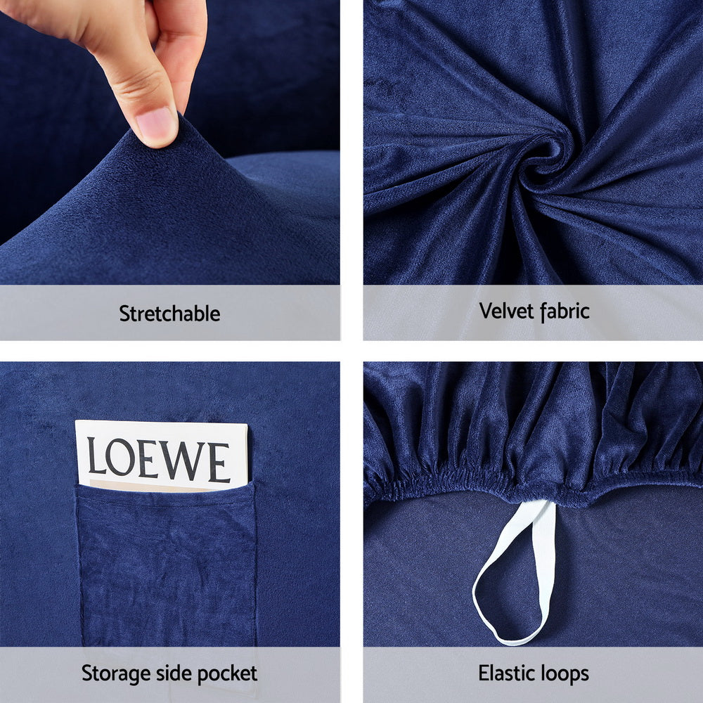 Recliner Chair Covers 1 Seater Velvet