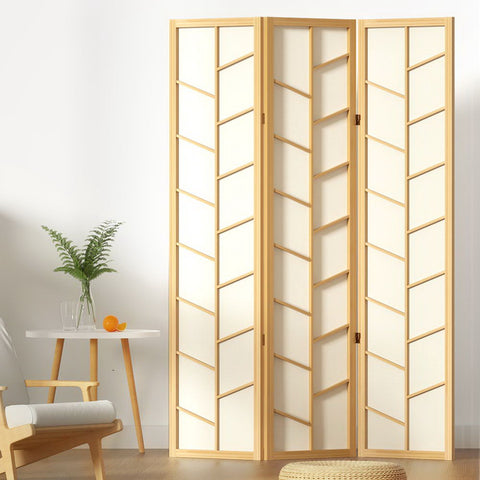 Room Divider Screen Privacy Wood Dividers Stand 3 Panel Archer Natural