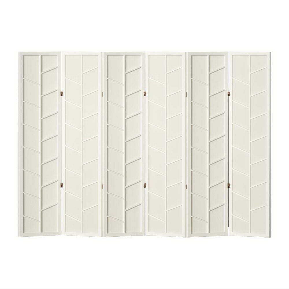 Room Divider Screen Privacy Wood Dividers Stand 6 Panel Archer White