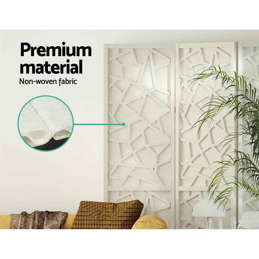 Clover Room Divider Screen Privacy Wood Dividers Stand 3 Panel White