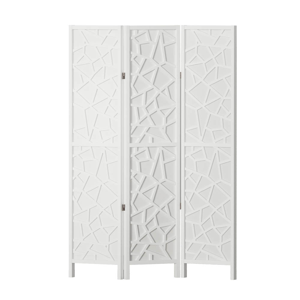 Clover Room Divider Screen Privacy Wood Dividers Stand 3 Panel White