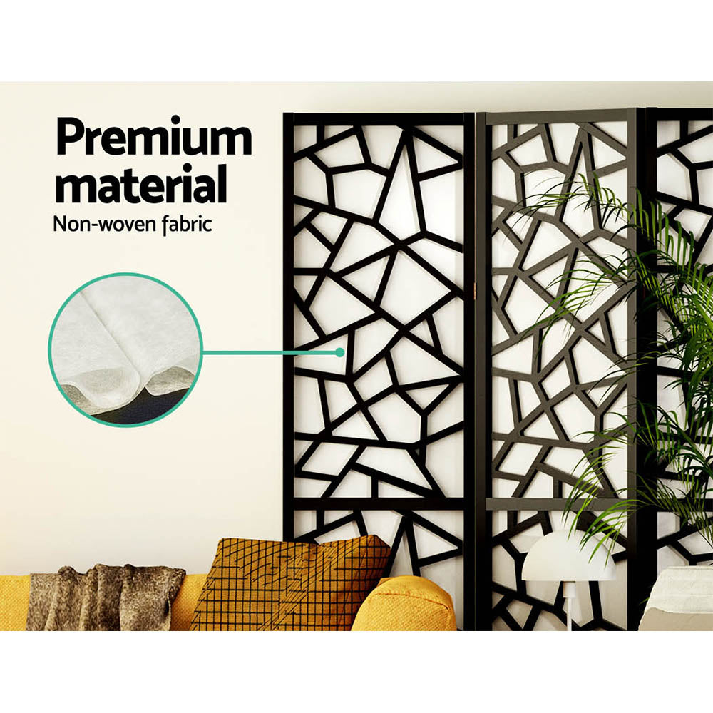 4 Panel Room Divider Screen 162X170Cm Black
