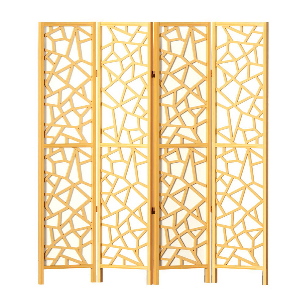 4 Panel Room Divider Screen 162X170Cm Natural
