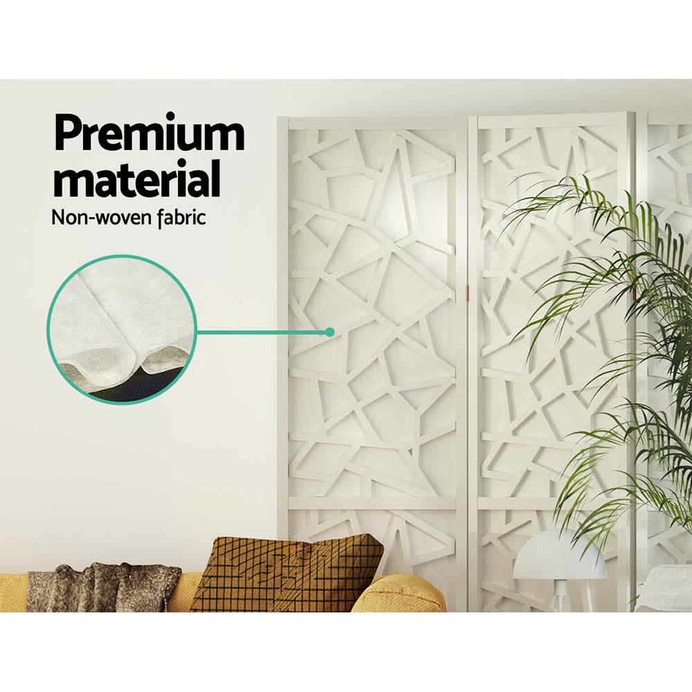 6-Panel Room Divider Screen White 244x170cm Privacy Partition