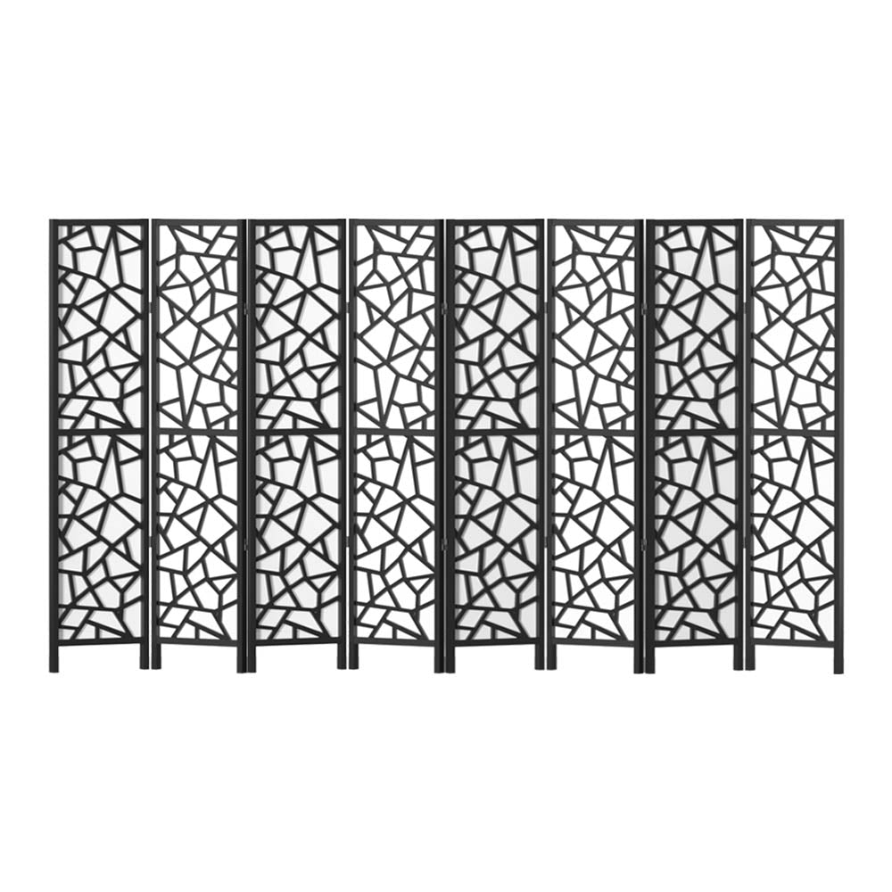 8 Panel Room Divider Screen 325x170cm Black Folding Privacy Partition Wall