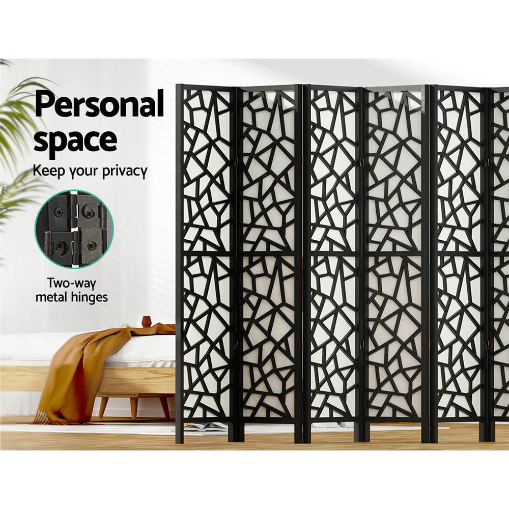 8 Panel Room Divider Screen 325x170cm Black Folding Privacy Partition Wall