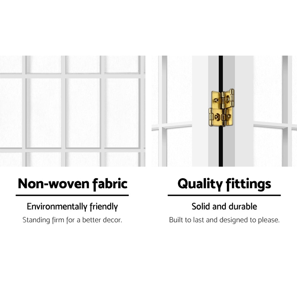 8 Panel Room Divider Folding Screen White 348x179cm Privacy Partition