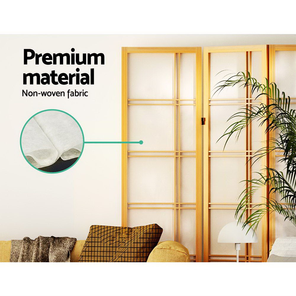 Room Divider Screen 3 Panel 132x179cm Natural Folding Privacy Screen