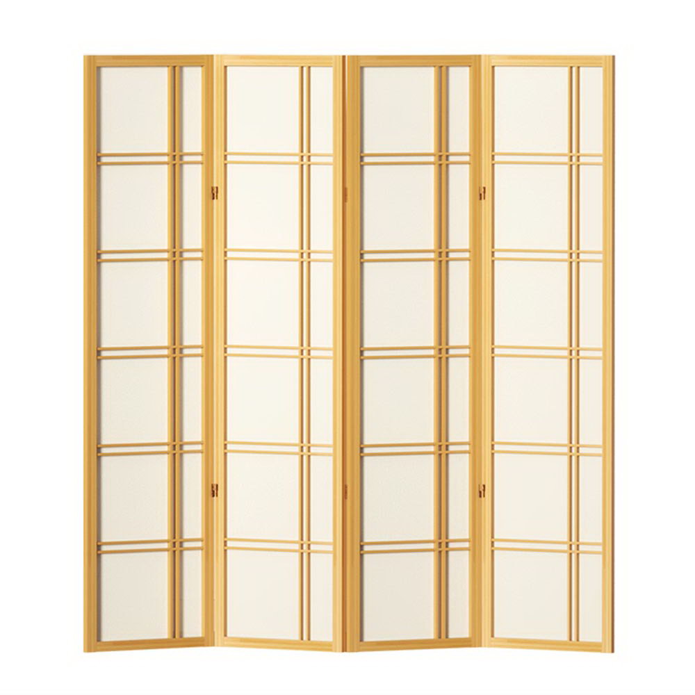 Room Divider Screen Privacy Wood Dividers Stand 4 Panel Nova Natural