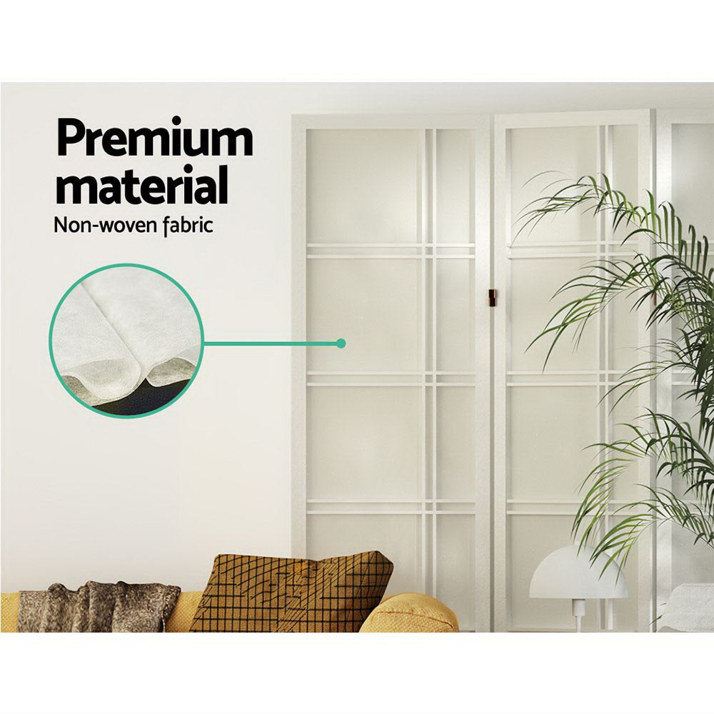 4 Panel Room Divider Screen 176X179Cm Nova White