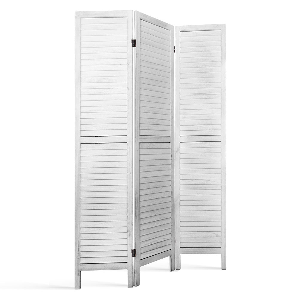 3 Panel Room Divider Screen 120X170Cm Louver White