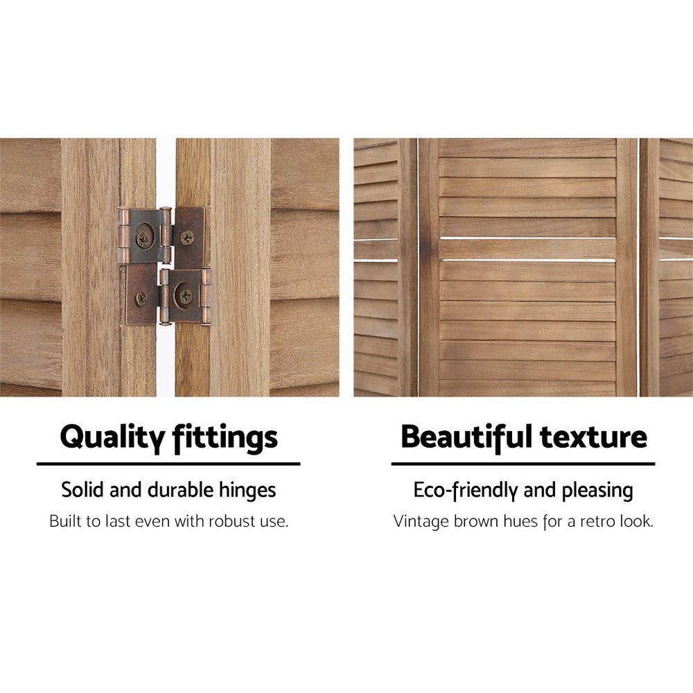 Room Divider Screen 8 Panel Privacy Wood Dividers Stand Bed Timber Louver Oak