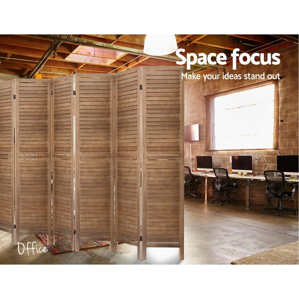Room Divider Screen 8 Panel Privacy Wood Dividers Stand Bed Timber Louver Oak