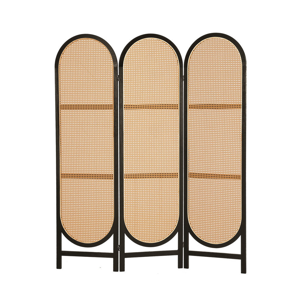 3 Panel Room Divider Screen 151X180Cm Rattan Brown