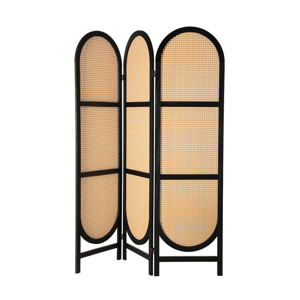 3 Panel Room Divider Screen 151X180Cm Rattan Brown