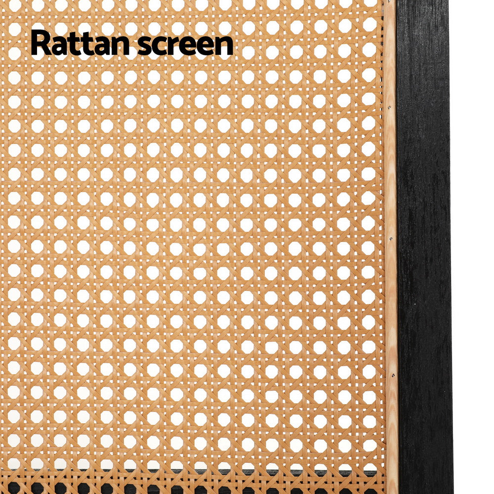 3 Panel Room Divider Screen 151X180Cm Rattan Brown
