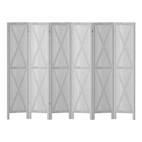 Room Divider Screen Privacy Wood Dividers Stand 6 Panel White