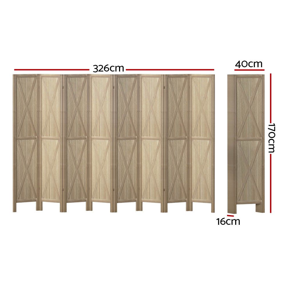 Room Divider Screen Privacy Wood Dividers Stand 8 Panel Brown