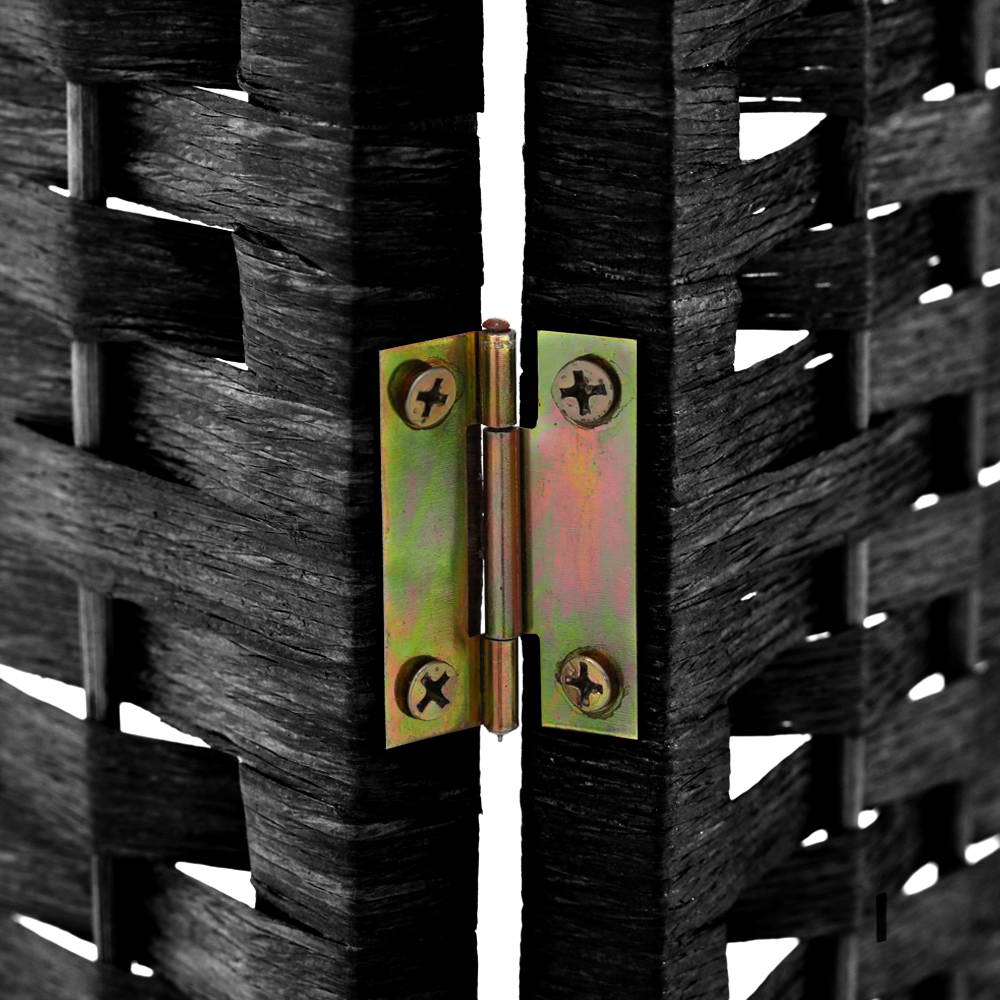 6-Panel Room Divider Screen 245x170cm Woven Black Folding Privacy Partition