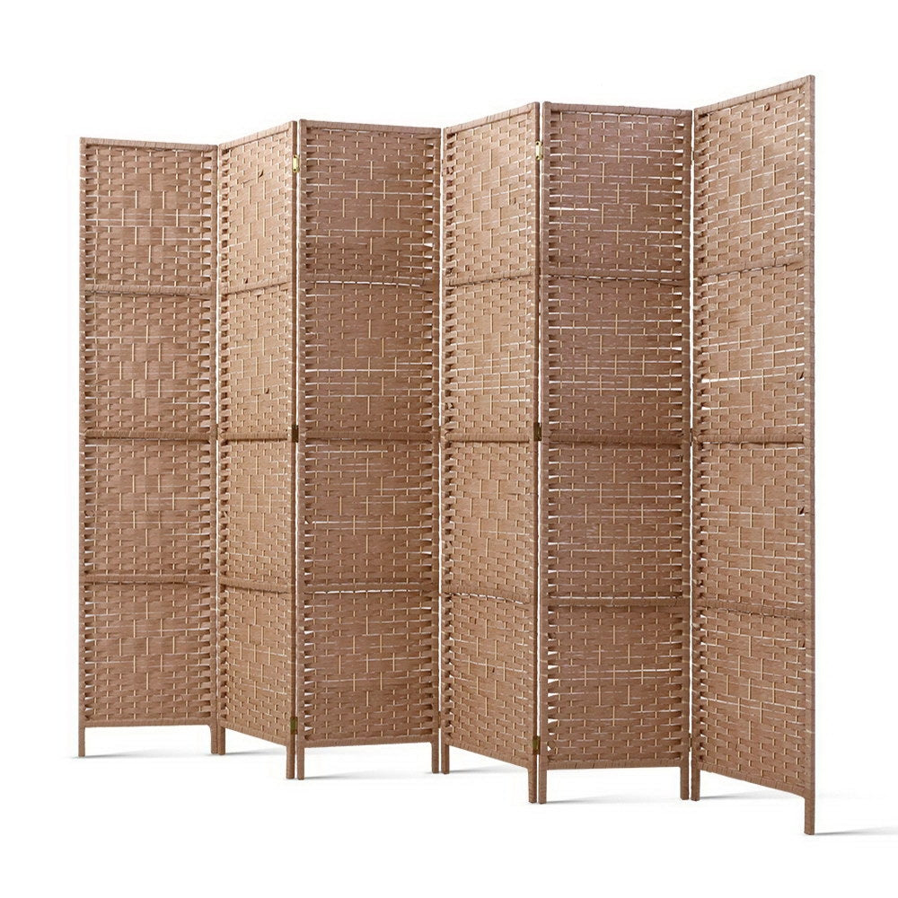 6 Panel Room Divider Screen 245X170Cm Woven Natural