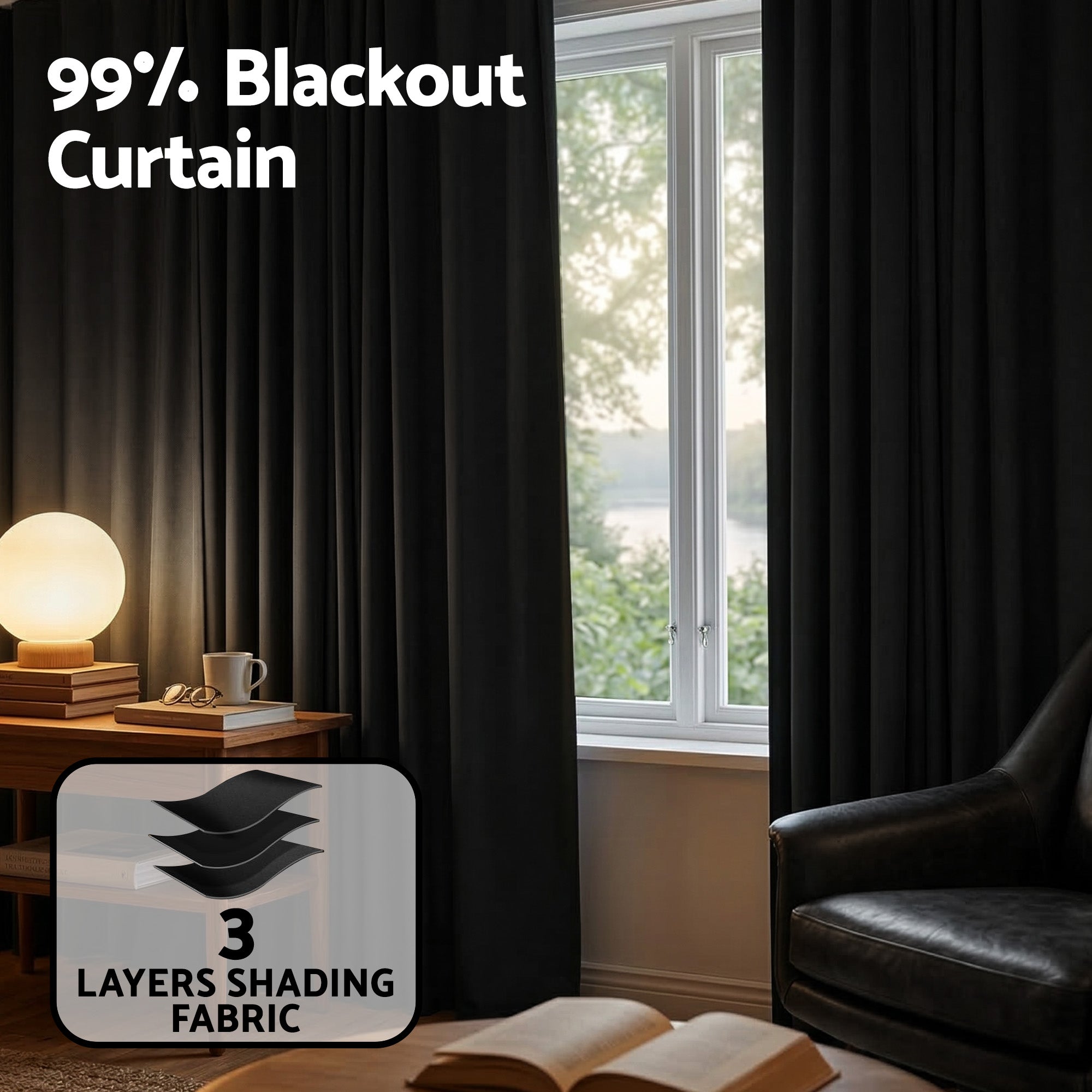 Flexible Blackout Room Divider with Bendable Track and Adjustable Hooks