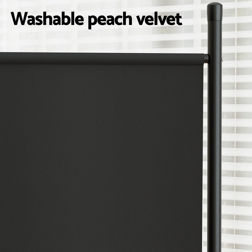 Black colour - 4 Panel Room Divider Screen 345X180Cm Fabric Black