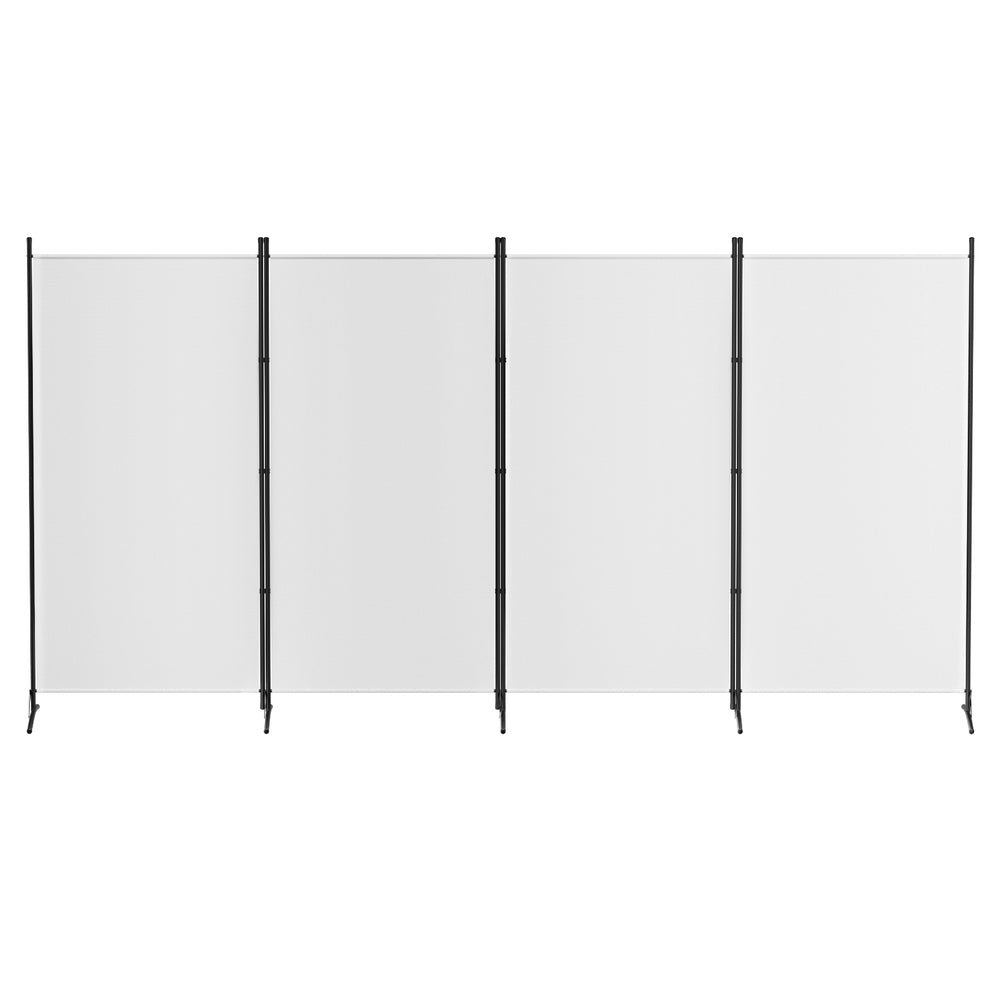 Panel Room Divider Screen Fabric Black/White