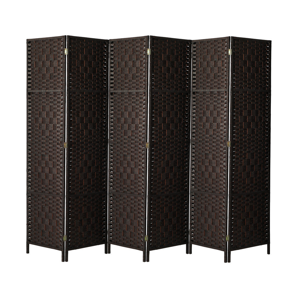 6 Panel Room Divider Privacy Screen Brown