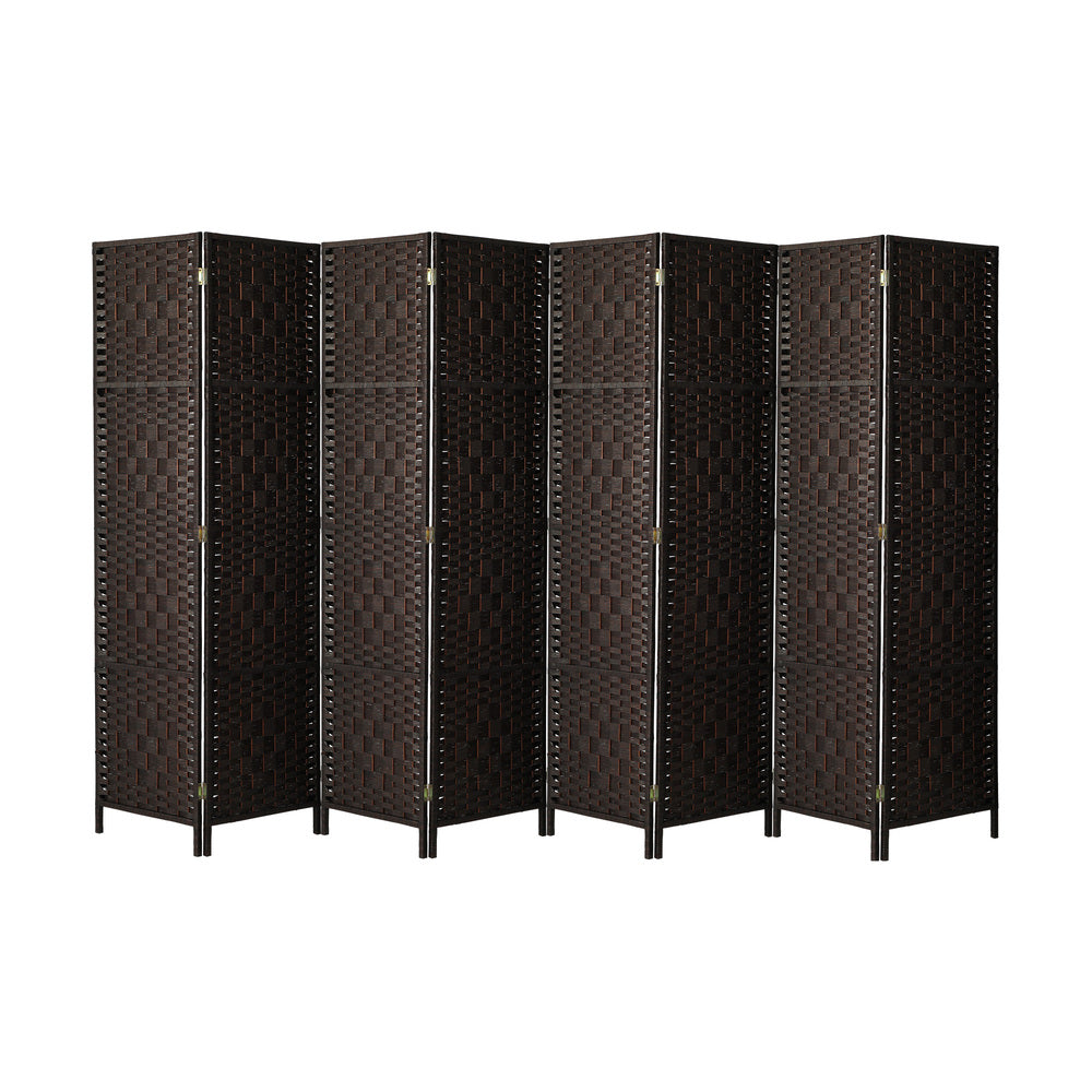 8 Panel Room Divider Privacy Screen Brown