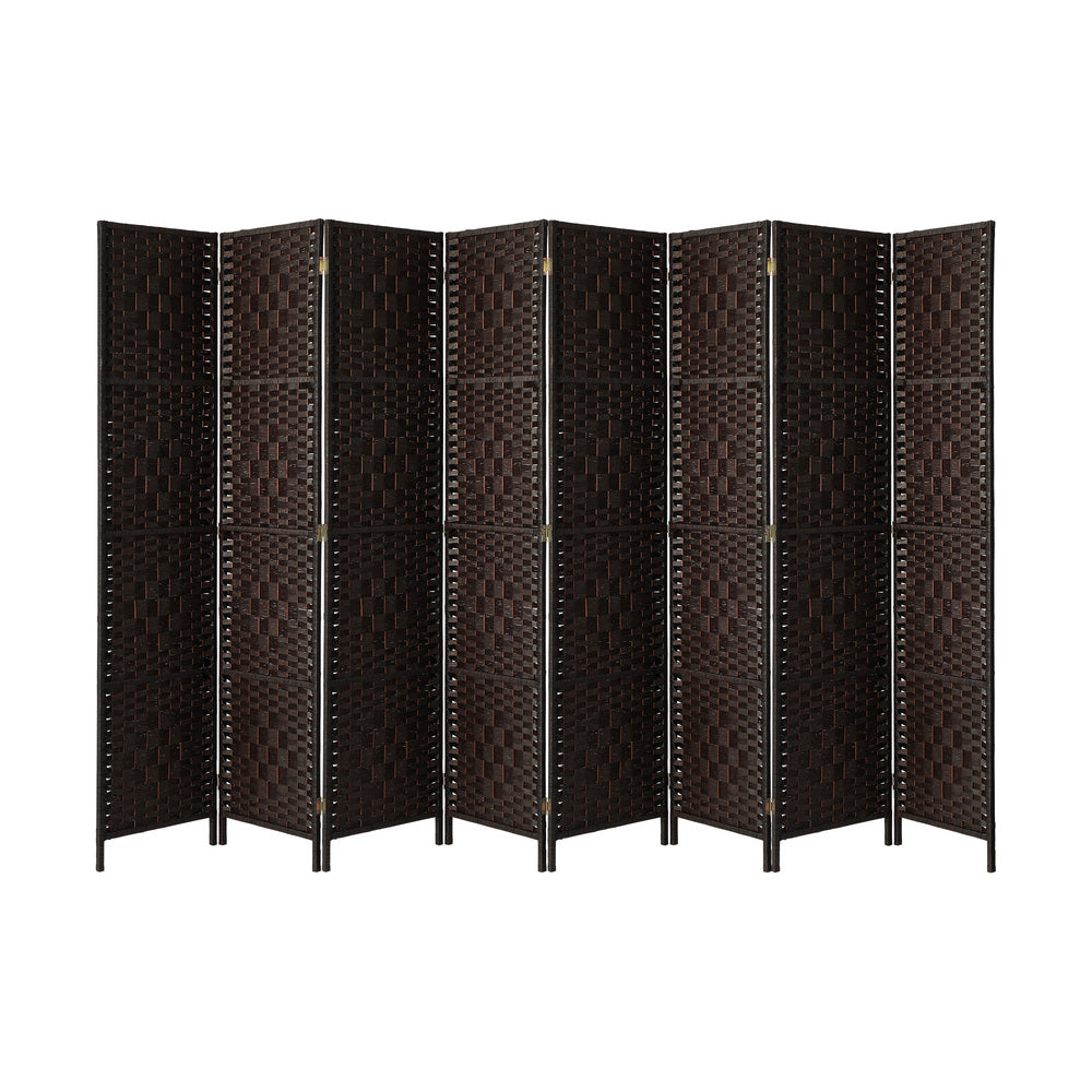 8 Panel Room Divider Privacy Screen Brown