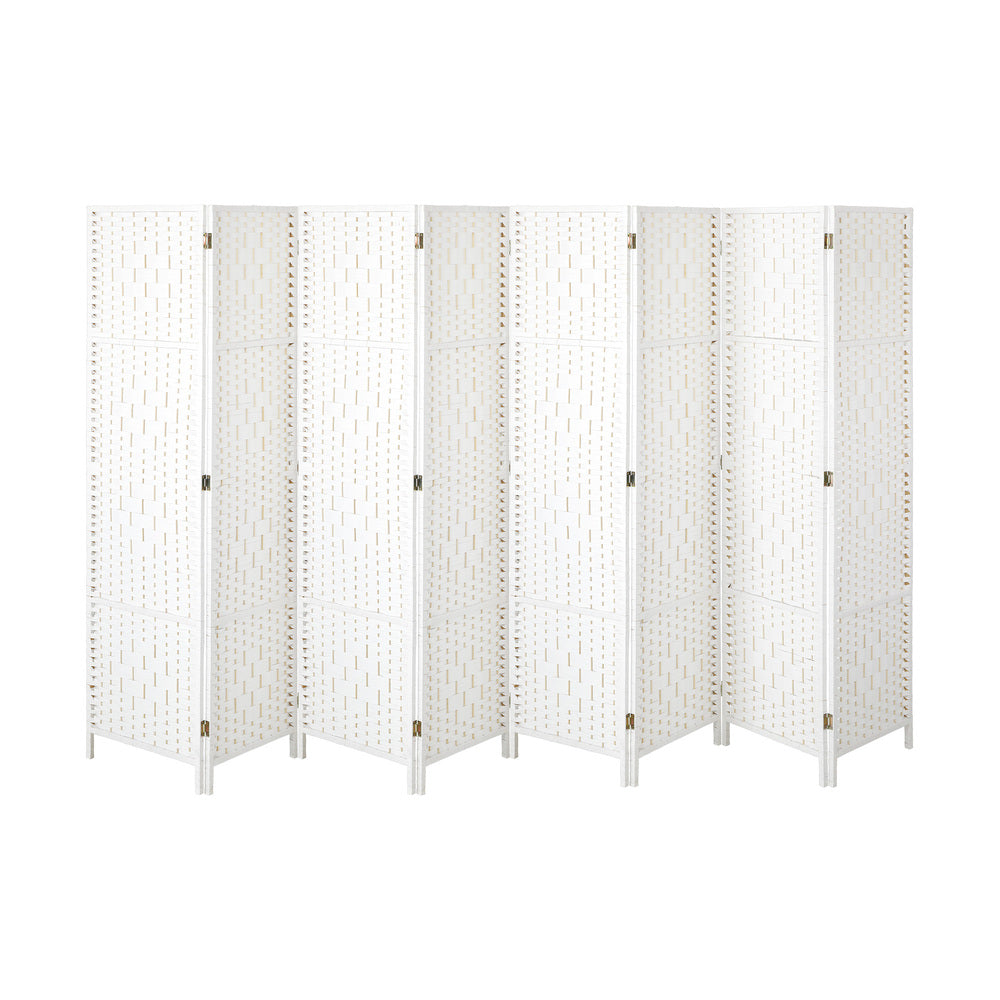 8 Panel Room Divider Privacy Screen Brown