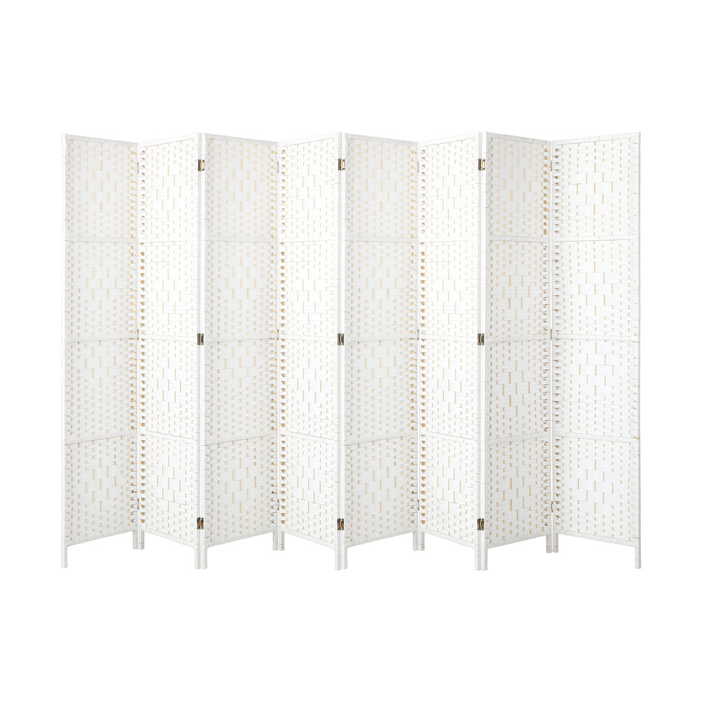 8 Panel Room Divider Privacy Screen Brown
