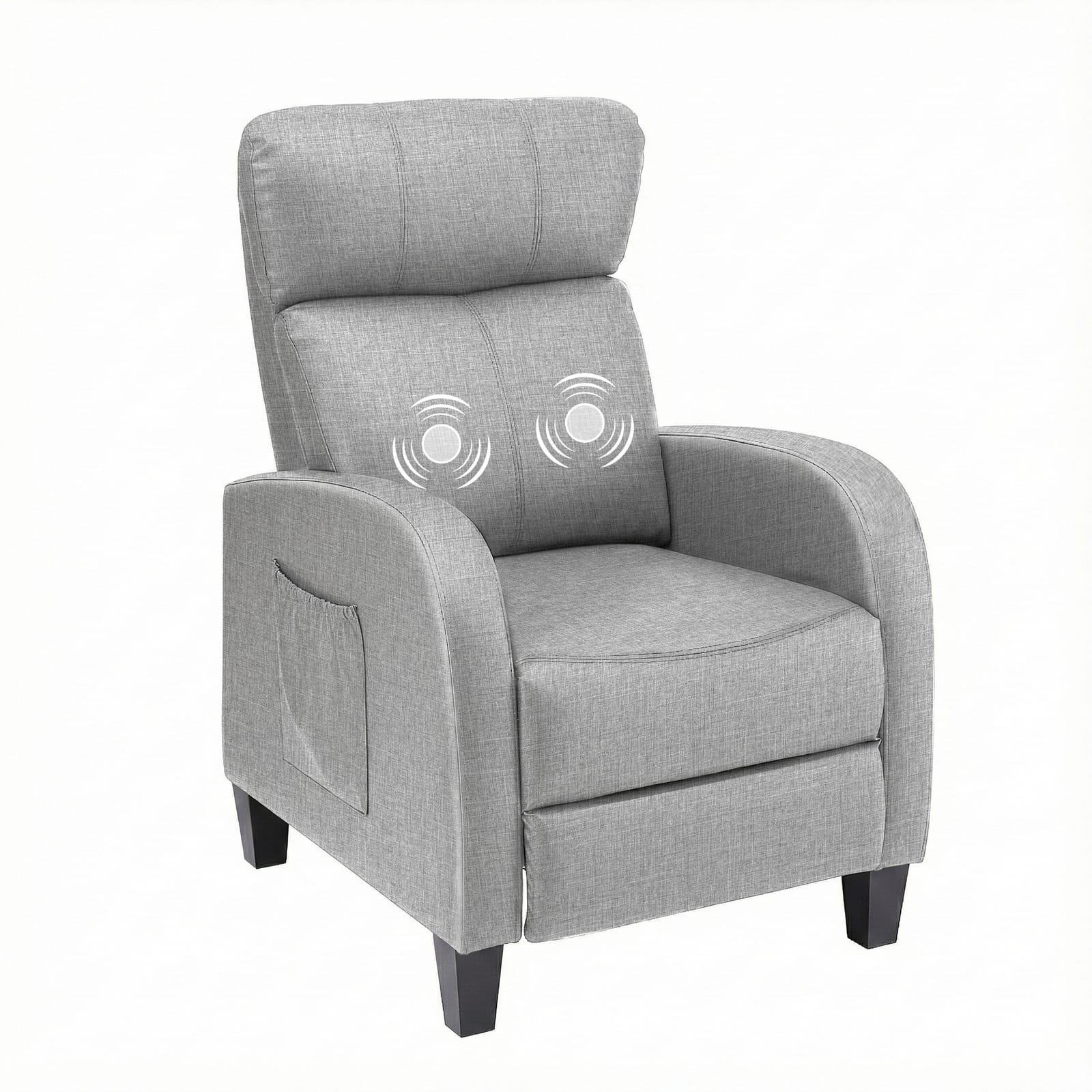Massage Recliner Chair Grey Fabric king