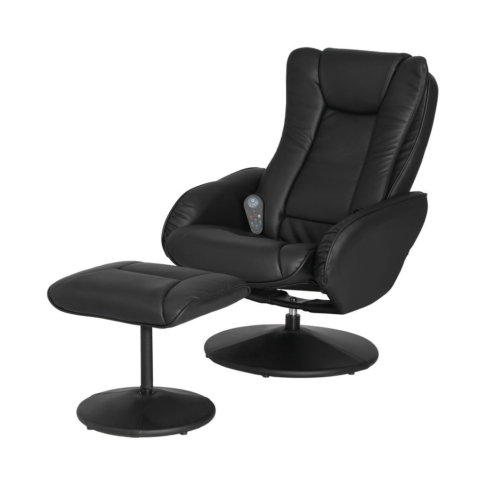 Recliner Chair Electric Heated Massage Chairs Leather Cobble
