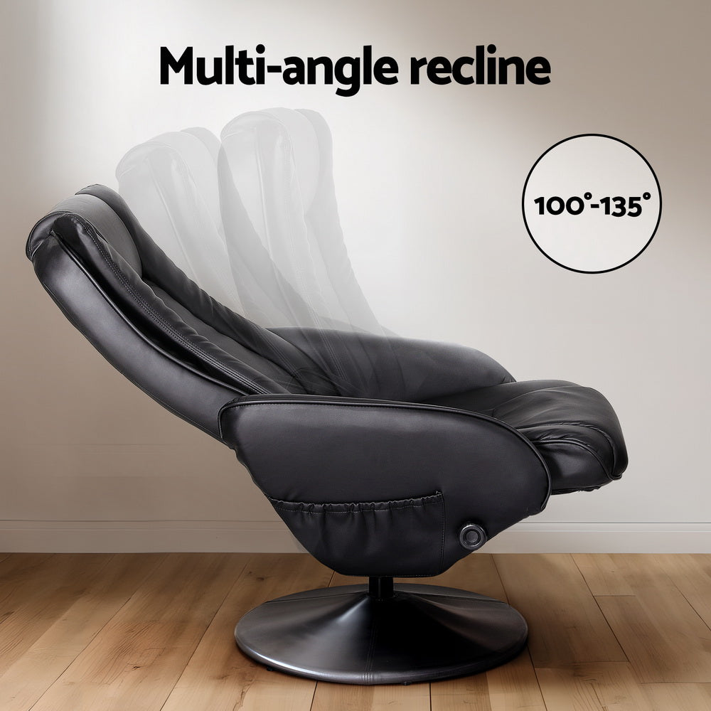 Recliner Chair Electric Heated Massage Chairs Leather Cobble