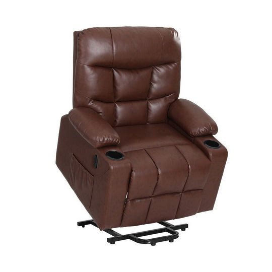 Recliner Chair Lift Assist Heated Massage Chair Leather
