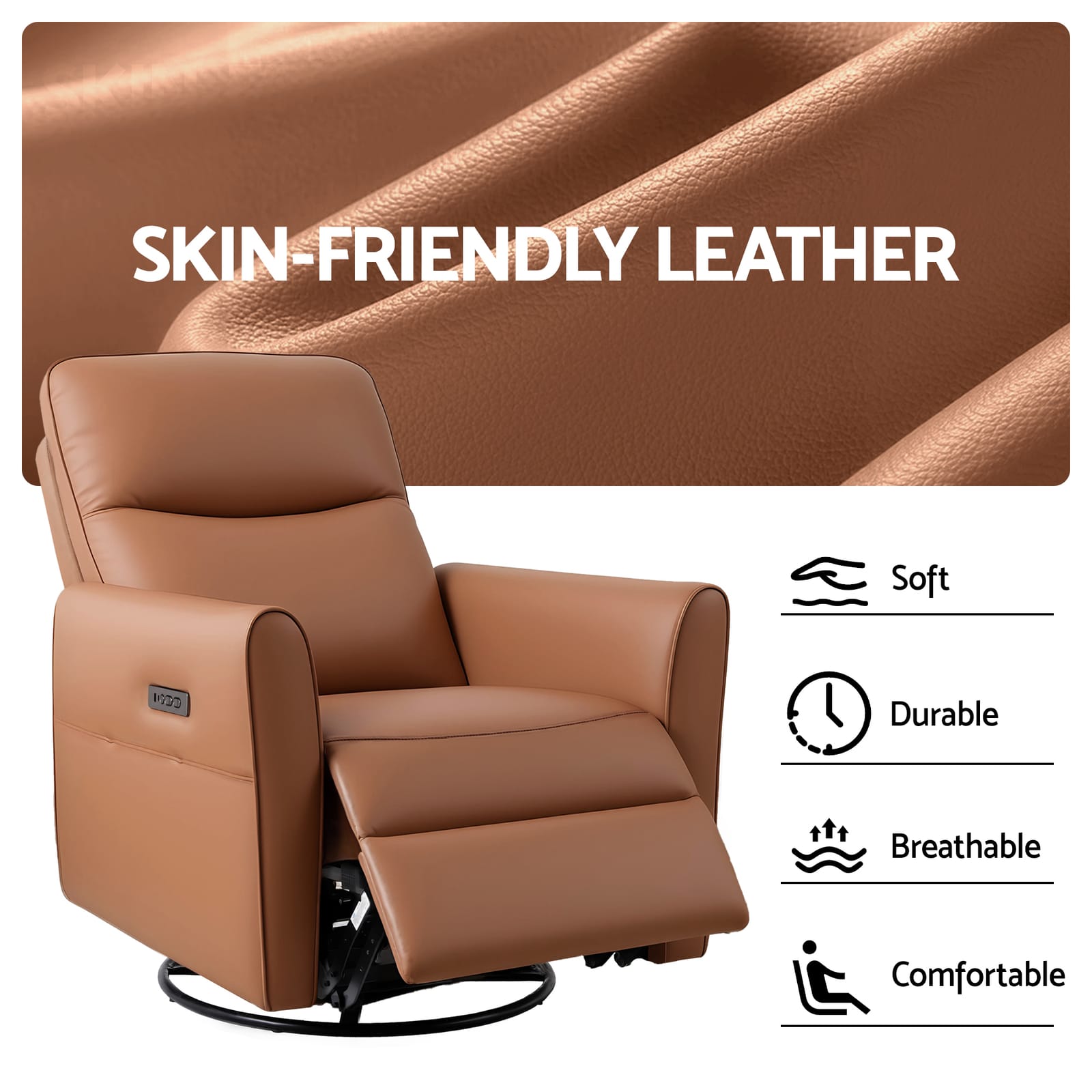 Recliner Chair Brown Leather king